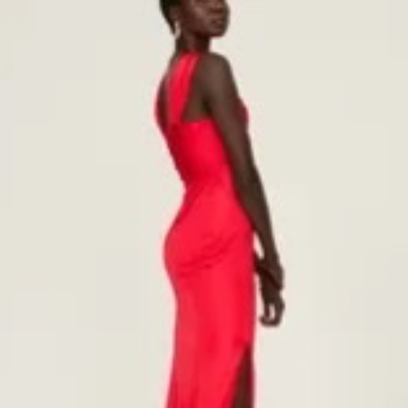Donna Karan Rent the Runway Twisted Halter Gown Red sz 6 $550 - Picture 2 of 8